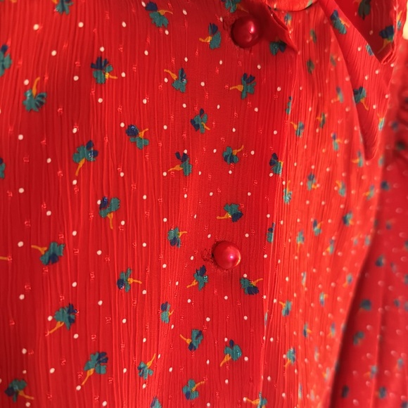 Vintage!  Items California Floral Belted Dress Size 14/M-L - Picture 5 of 14